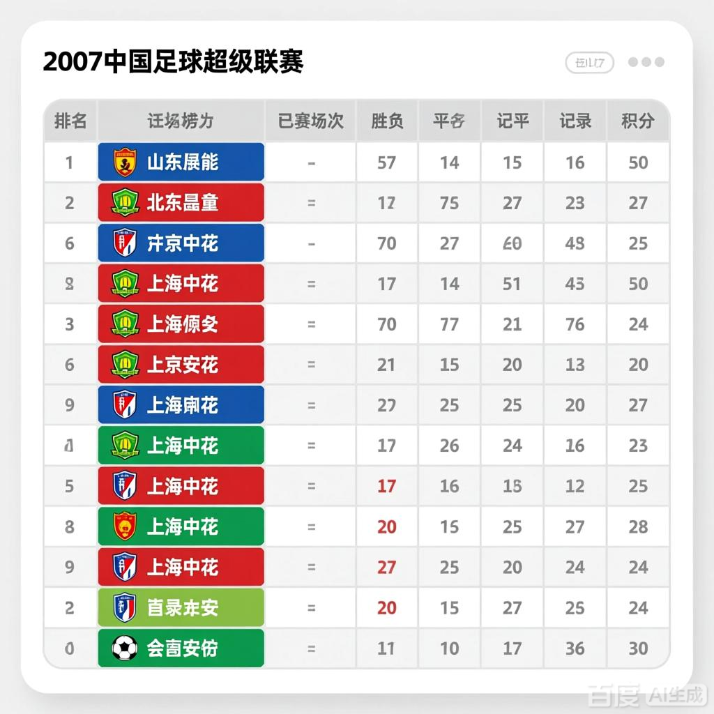 伪装的狂欢:2007中超积分榜背后的中国足球生态