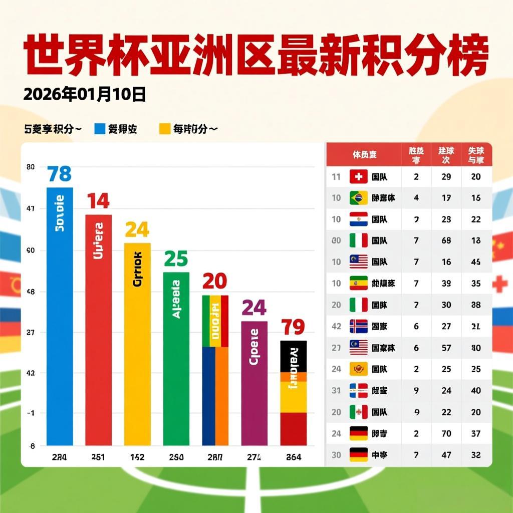 世预赛亚洲区积分榜落定：日韩强势领跑，群雄逐鹿附加赛
