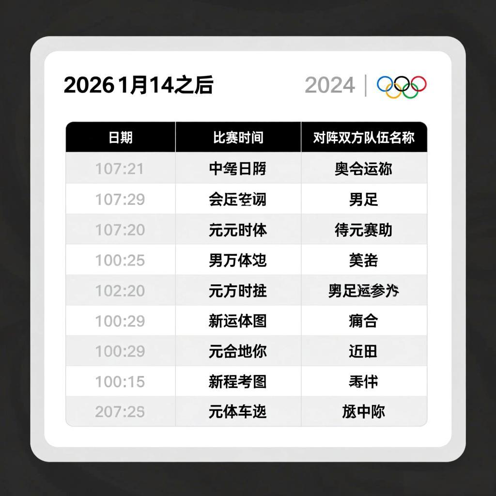 奥运男足赛程背后的光荣与梦想